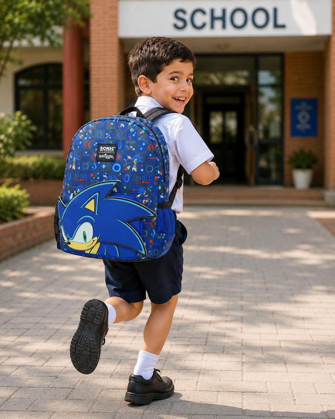 Sonic The Hedgehog Junior Hoodie Backpack By Original For Playgroup to KG Kids
