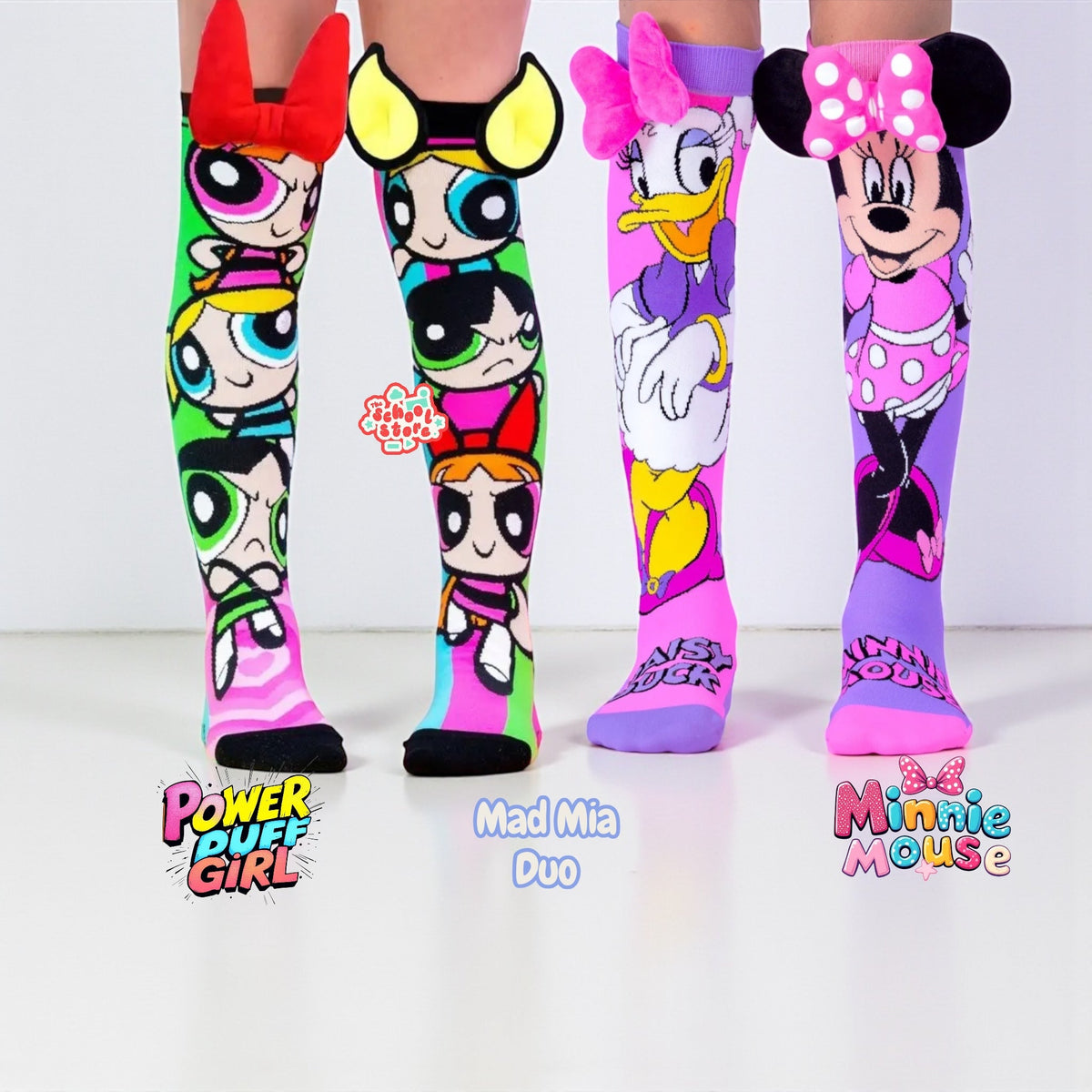 Minnie mouse x Power puff Girls 3D socks Combo Mad Mia ( Free size Fits All )