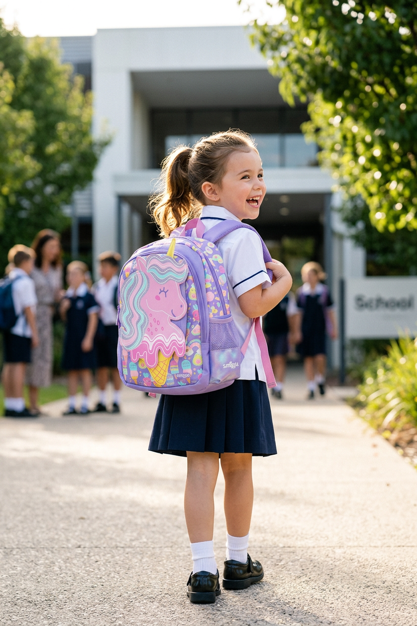 Original Smiggles 14 Inch Unicorn School Bag for Nursery till Grade KG Girls With Surprise Gift