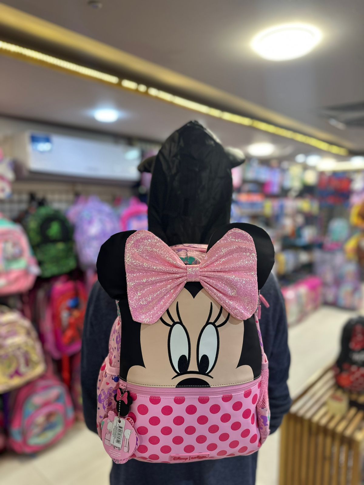 Original 14 Inch Minne Mouse School Bag for Nursery till Grade KG Girls With Surprise Gift