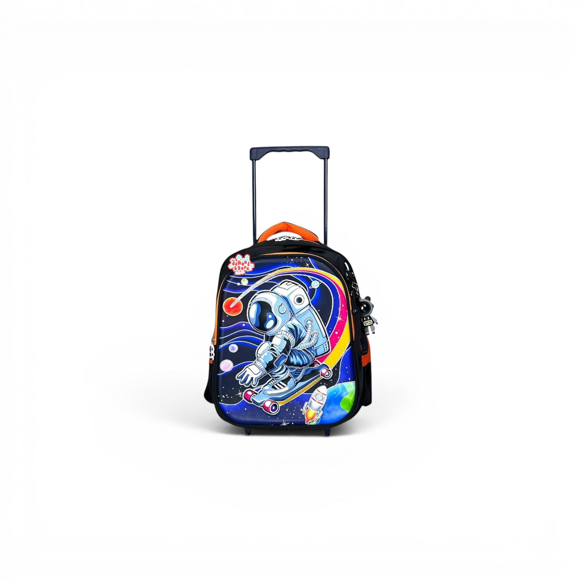 14 Inch 3D Space Astronaut Trolley Bag For Nursery Till KG Boys ( With Keychain ) T-2614