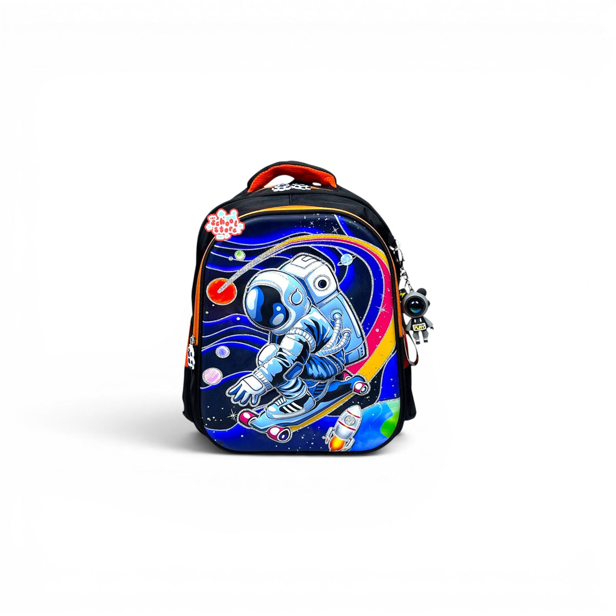 14 Inch 3D Space Astronaut School Bag For Nursery Till KG Boys ( With Keychain ) 2614