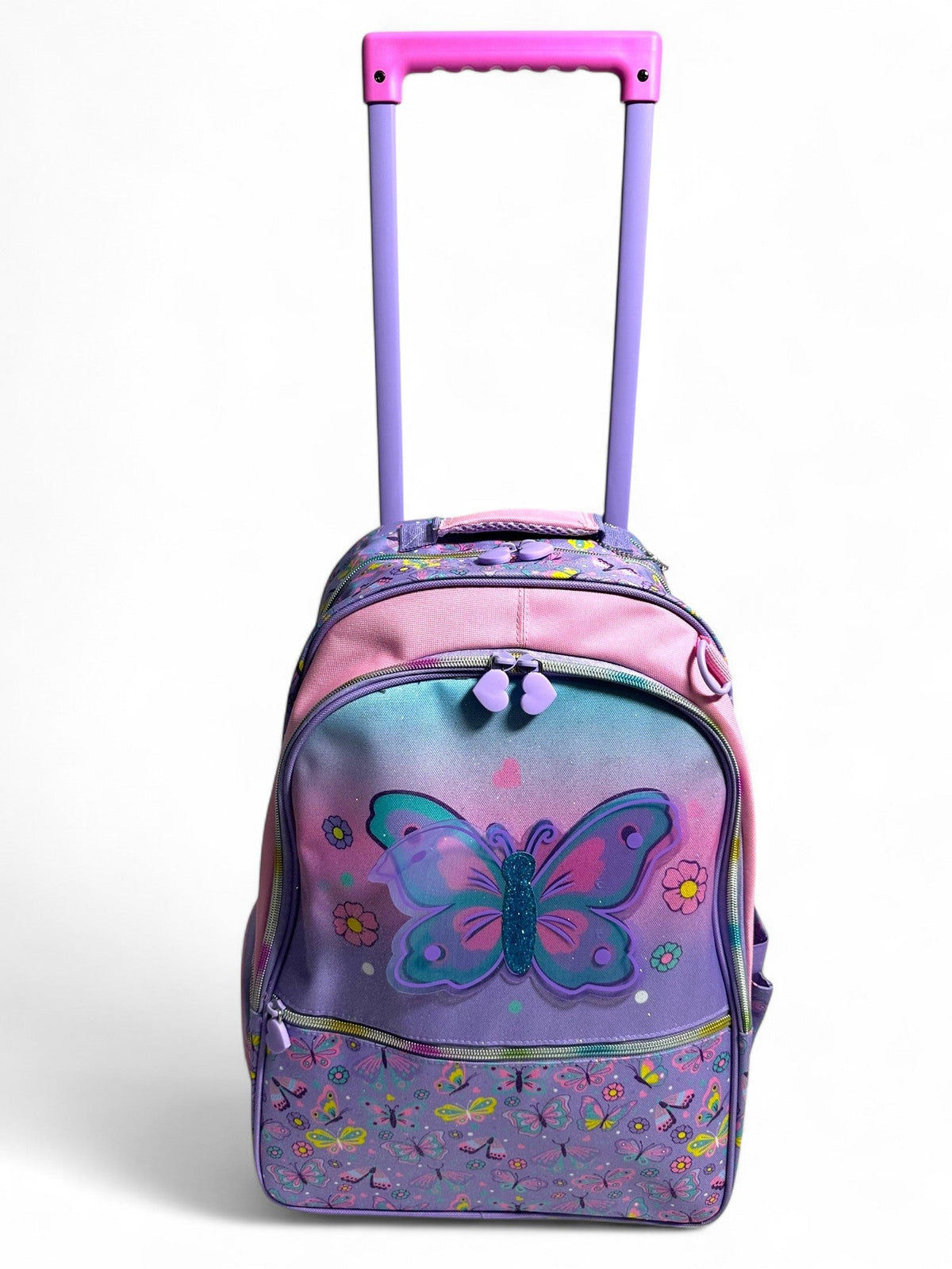 17 Inch Butterfly Trolley School Bag By Vest for Grade 1 Till Grade 3 Girls