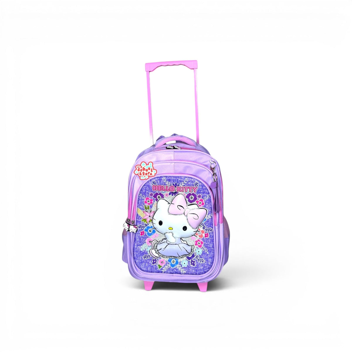 18 Inch 3D Hello Kitty Trolley Bag For Grade 4 Till 8 Girls ( With Keychain ) T-2618
