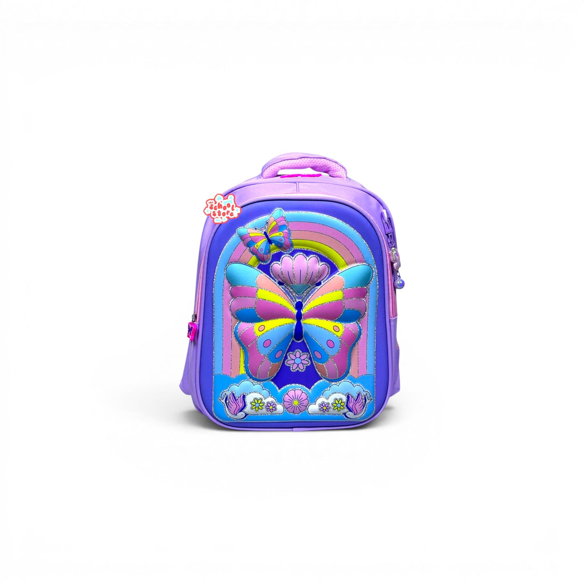14 Inch 3D Butterfly School Bag For Nursery Till KG Girls ( With Keychain ) 2614