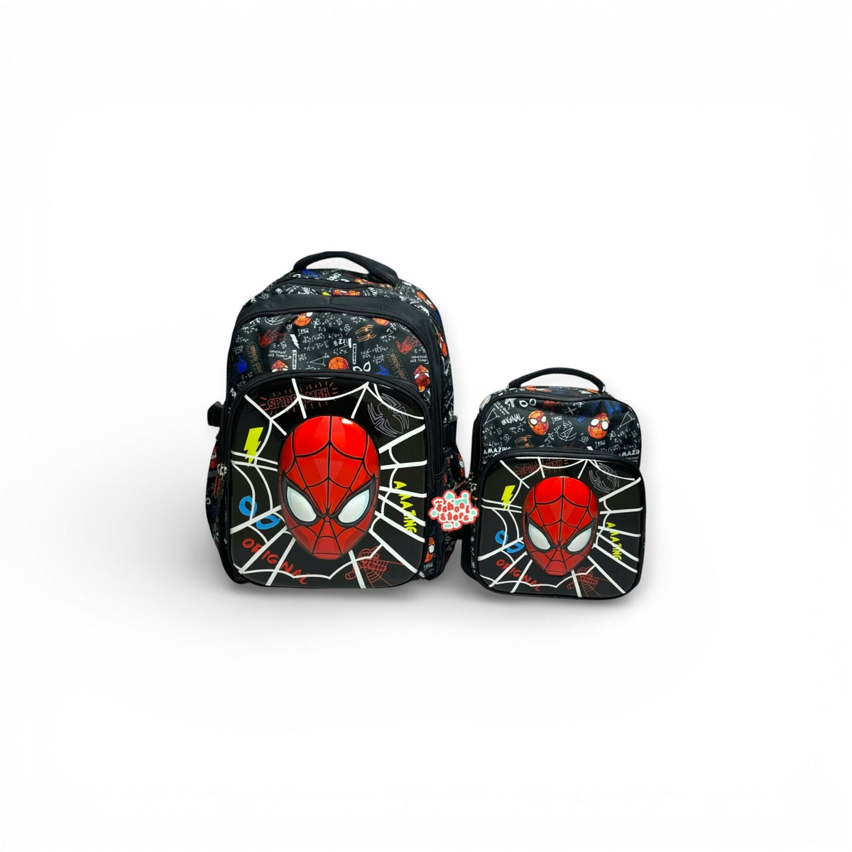 17 Inch 3D Spiderman 2 Piece Set School Bag for Grade 1 Till Grade 3 Boys