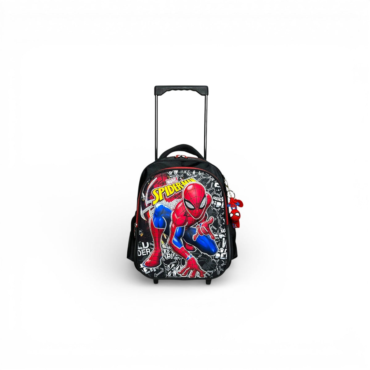 14 Inch 3D Spiderman Trolley Bag For Nursery Till KG Boys ( With Keychain )
