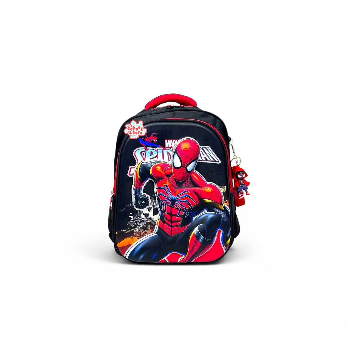 14 Inch 3D Spiderman School Bag For Nursery Till KG Boys ( With Keychain ) 2614