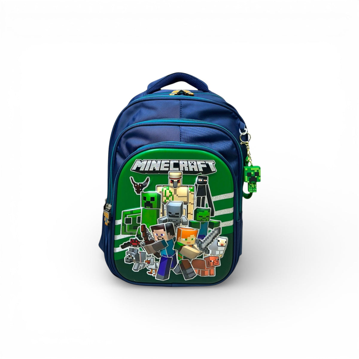18 Inch 3D Minecraft School Bag For Grade 4 Till 8 Boys ( With Keychain )