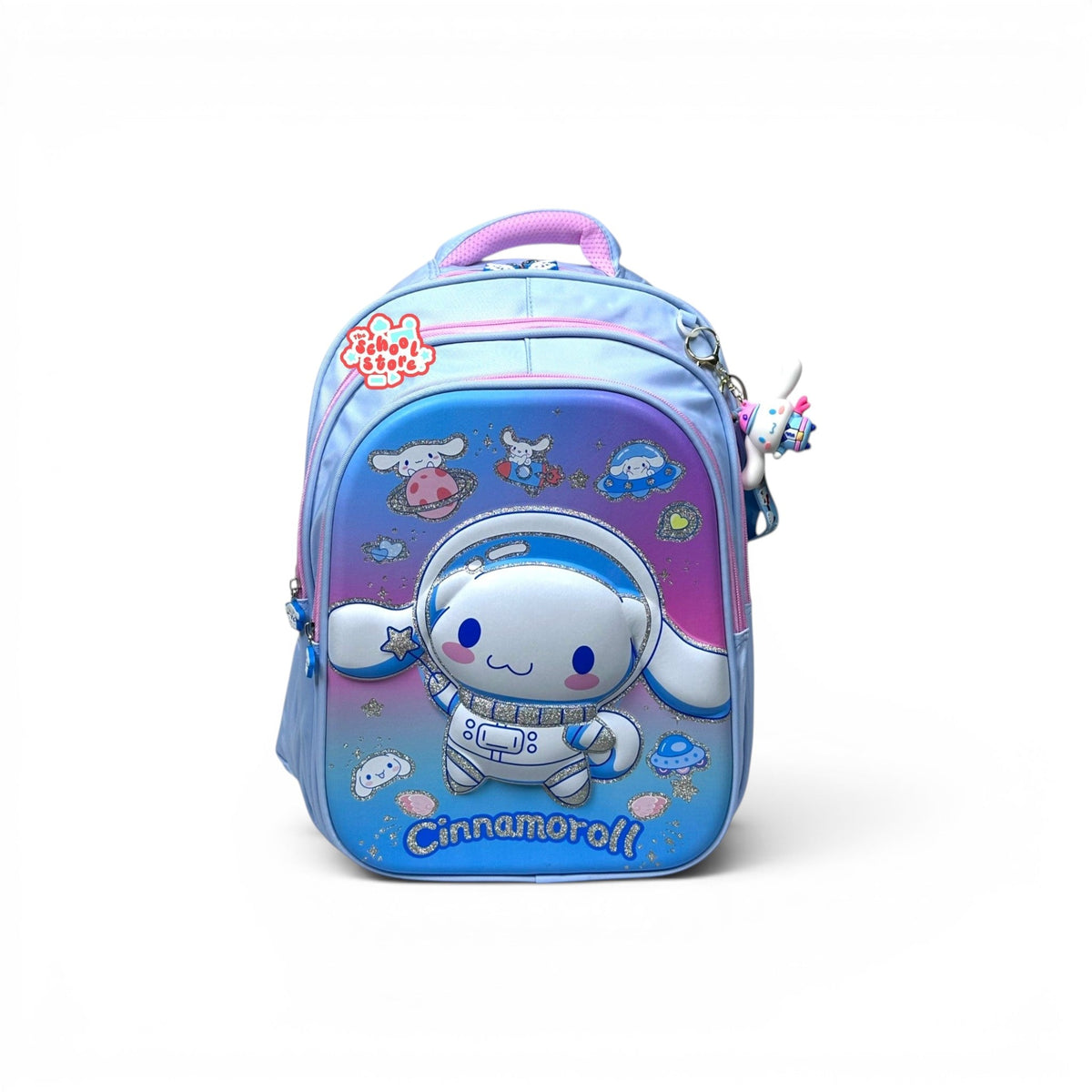 18 Inch 3D Cinnamoroll School Bag For Grade 4 Till 7 Girls ( With Keychain ) 2618