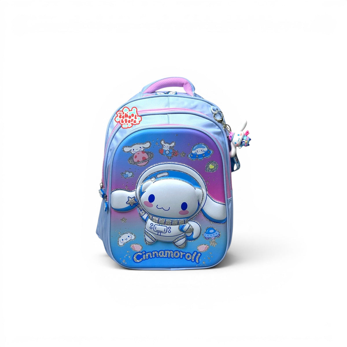 16 Inch 3D Cinnamoroll School Bag For Grade 1 Till 3 Girls ( With Keychain ) 2616