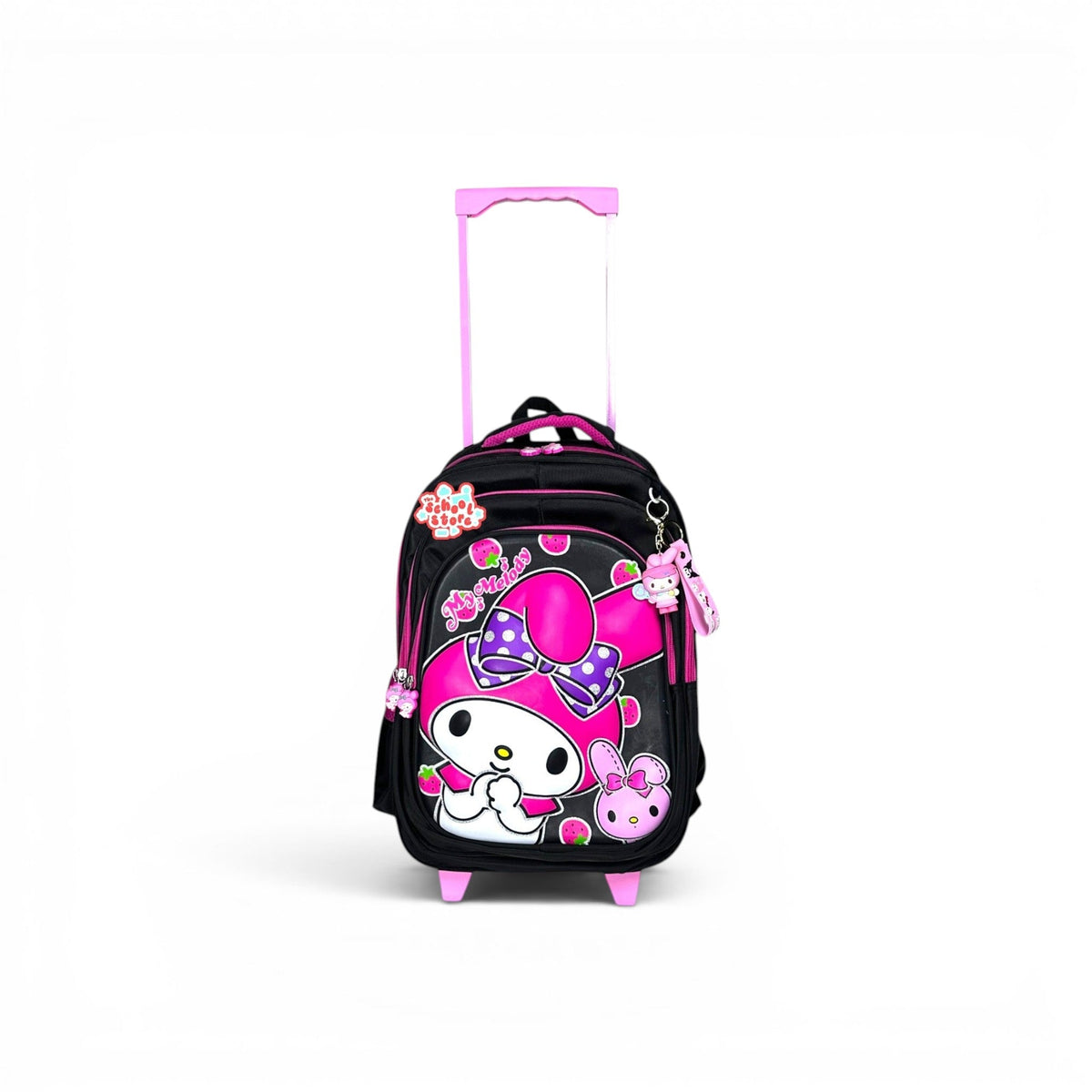 18 Inch 3D Melody Trolley Bag For Grade 4 Till 8 Girls ( With Keychain ) T-2618