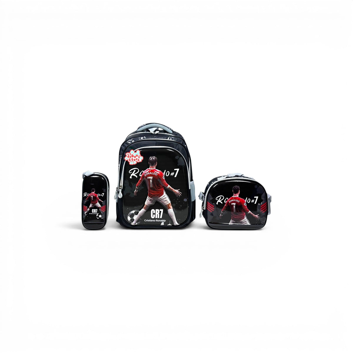 16 Inch 3D Cristiano Ronaldo 3 PCS School Bag For Class 1 Till 3 Boys 2368