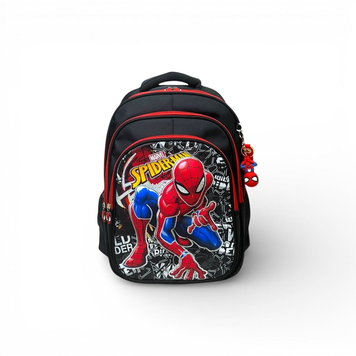 18 Inch 3D Spiderman School Bag For Grade 4 Till 8 Boys ( With Keychain )
