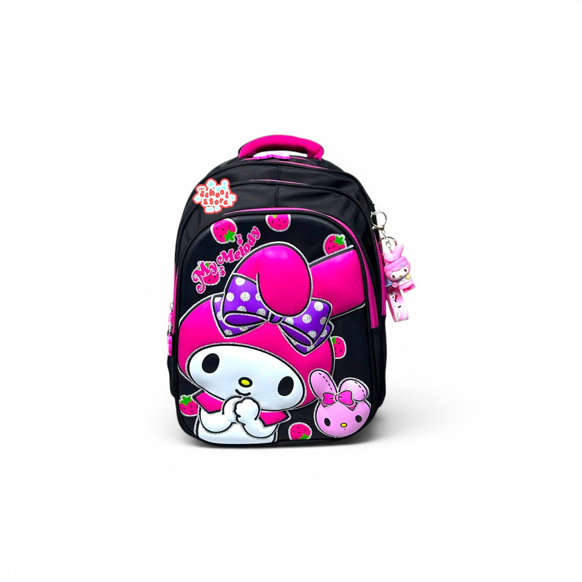 16 Inch 3D Melody School Bag For Grade 1 Till 3 Girls ( With Keychain ) 2616