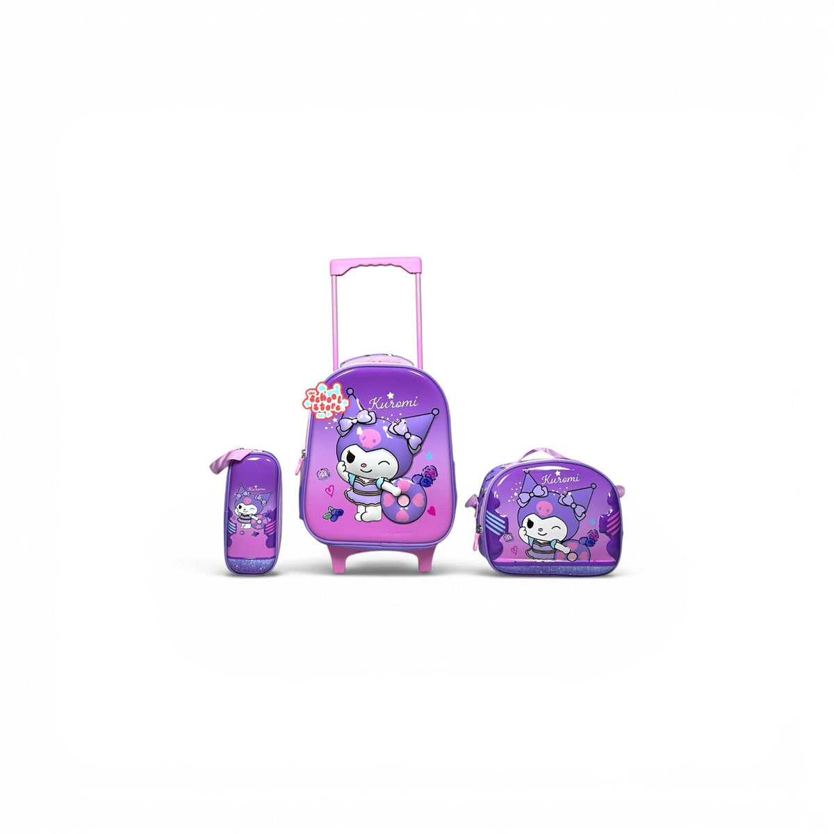 14 Inch Kuromi 3 PCS Trolley Bag For Nursery Till KG Girls T-2328-13