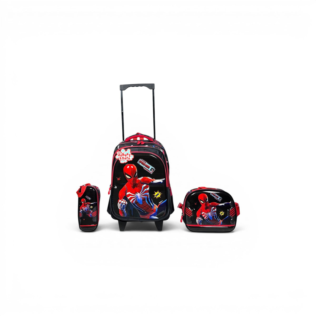 16 Inch 3D Spiderman 3 PCS Trolley Bag For Grade 1 Till 3 Boys T-2368-16