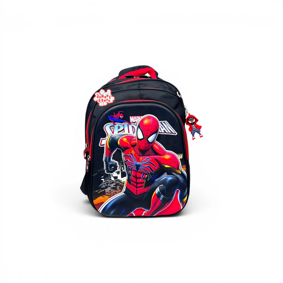 16 Inch 3D Spiderman School Bag For Grade 1 Till 3 Boys ( With Keychain ) 2616