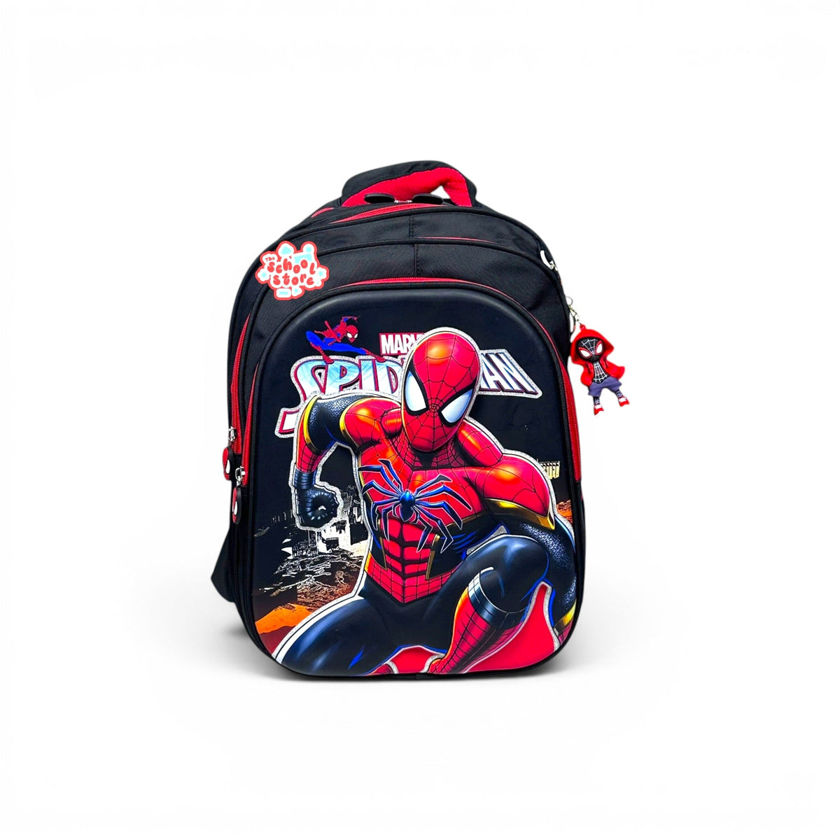 18 Inch 3D Spiderman School Bag For Grade 4 Till 7 Boys ( With Keychain ) 2618