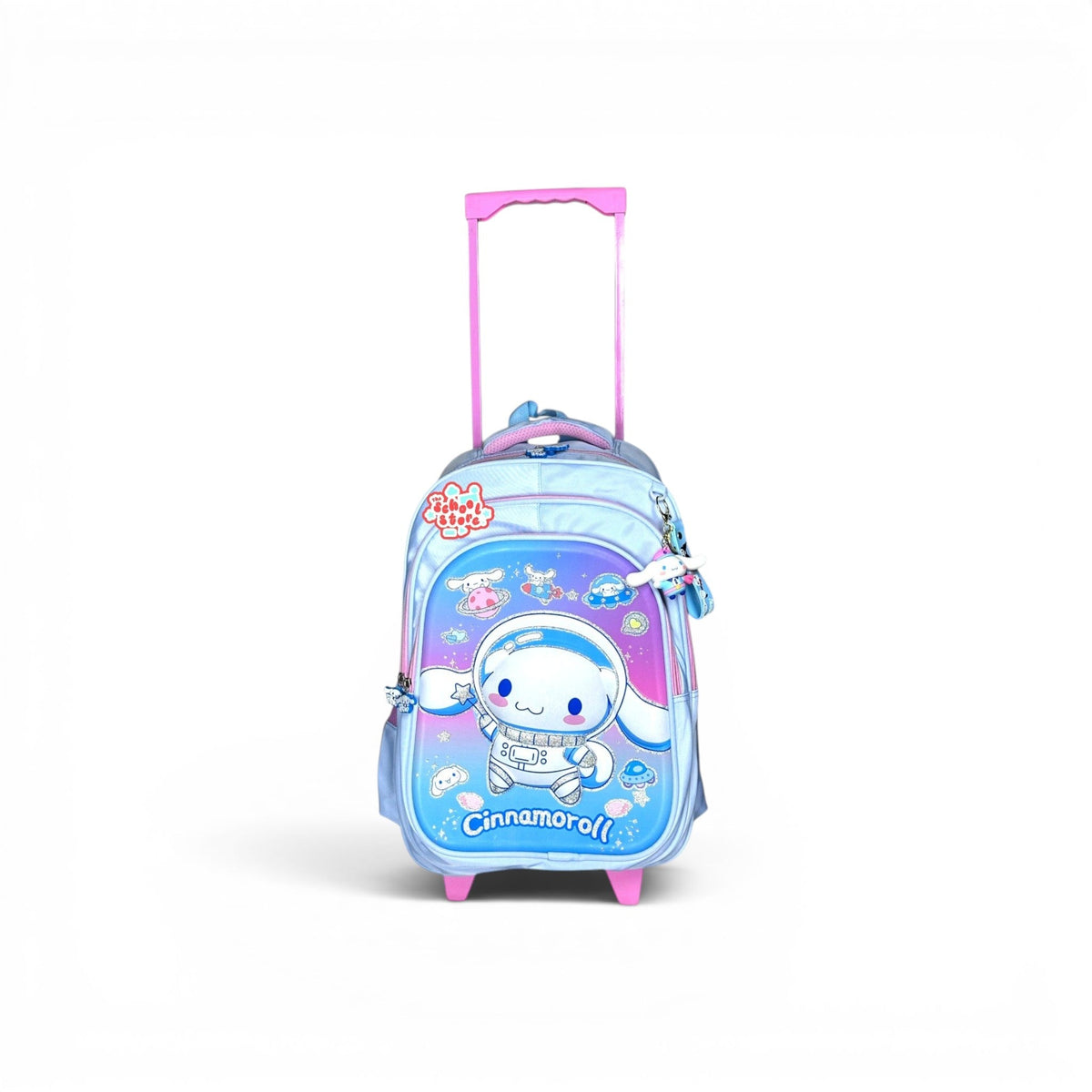 18 Inch 3D Cinnamoroll Trolley Bag For Grade 4 Till 8 Girls ( With Keychain ) T-2618