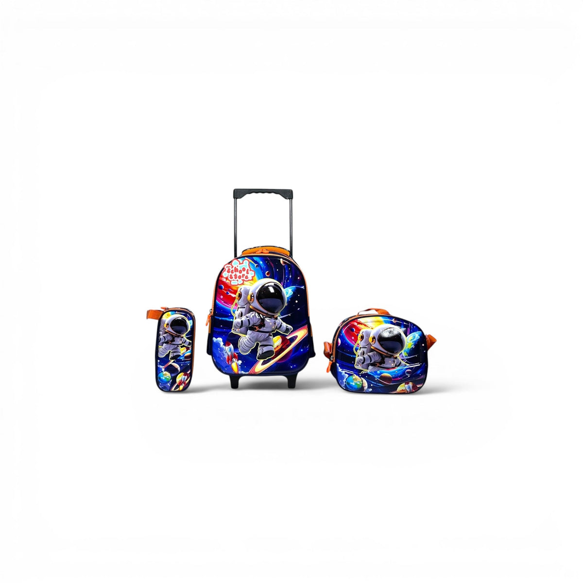 14 Inch 3D Space Astronaut 3 PCS Trolley Bag For Nursery Till KG Boys T-2328-13