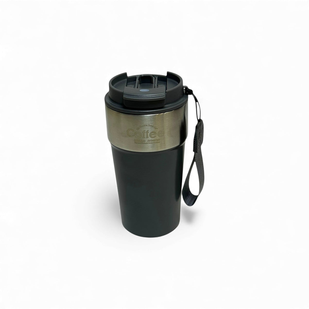 Stainless Metal Dual Sipper Coffee Mug 450ML