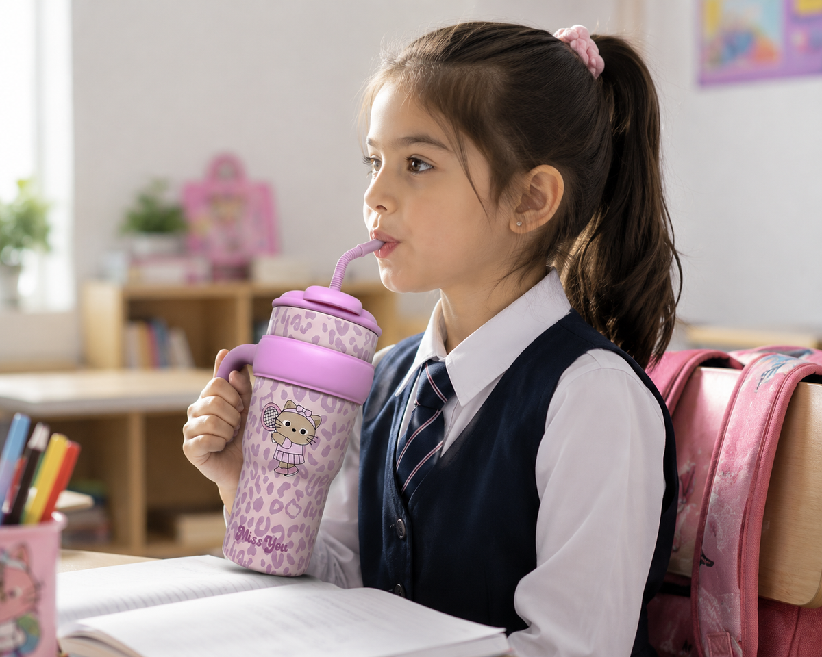 Kitty Stainless Metal Dual Sipper Tumbler 1100ML 7836