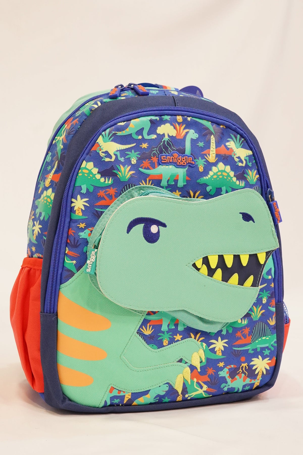 Original 14 Inch Dino School Bag for Nursery till Grade KG Boys With Surprise Gift