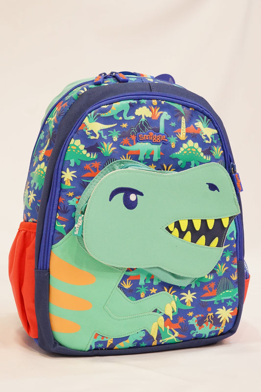 Original 14 Inch Dino School Bag for Nursery till Grade KG Boys With Surprise Gift