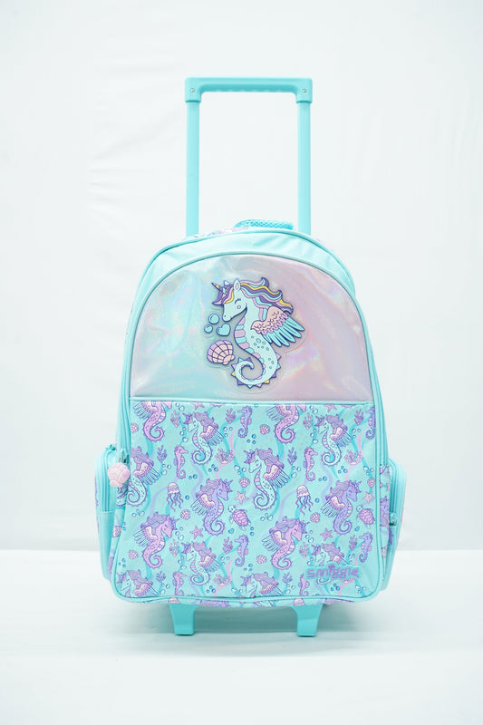 Original 20 Inch Unicorn Trolley School Bag Original for Grade 1 Till Grade 5 Girls