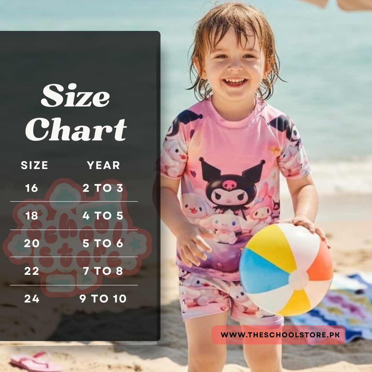 Kuromi 2 piece Swimming Costume