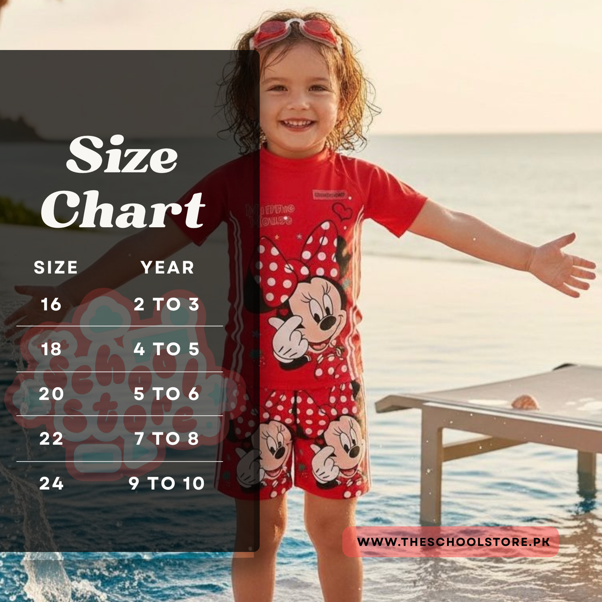 Minnie Mouse 2 piece Swimming Costume