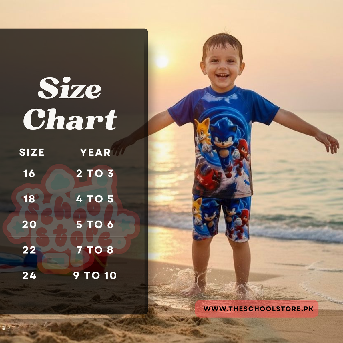 Sonic 2 Piece Swimming Costume