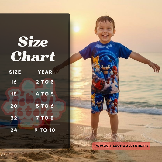 Sonic 2 Piece Swimming Costume