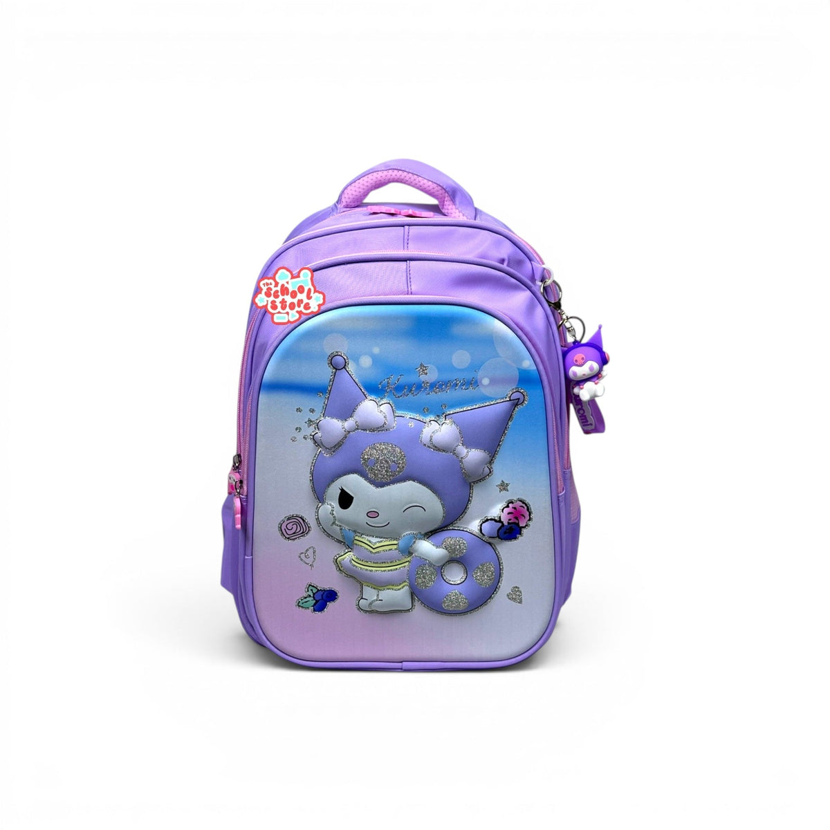 18 Inch 3D Stitch School Bag For Grade 4 Till 7 Girls ( With Keychain ) 2618