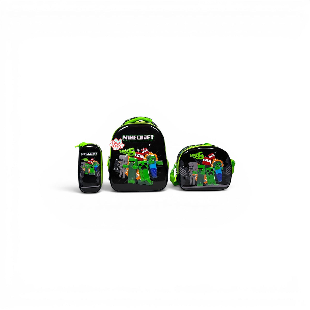 14 Inch 3D Minecraft 3 PCS School Bag For Nursery Till KG Boys 2328-13
