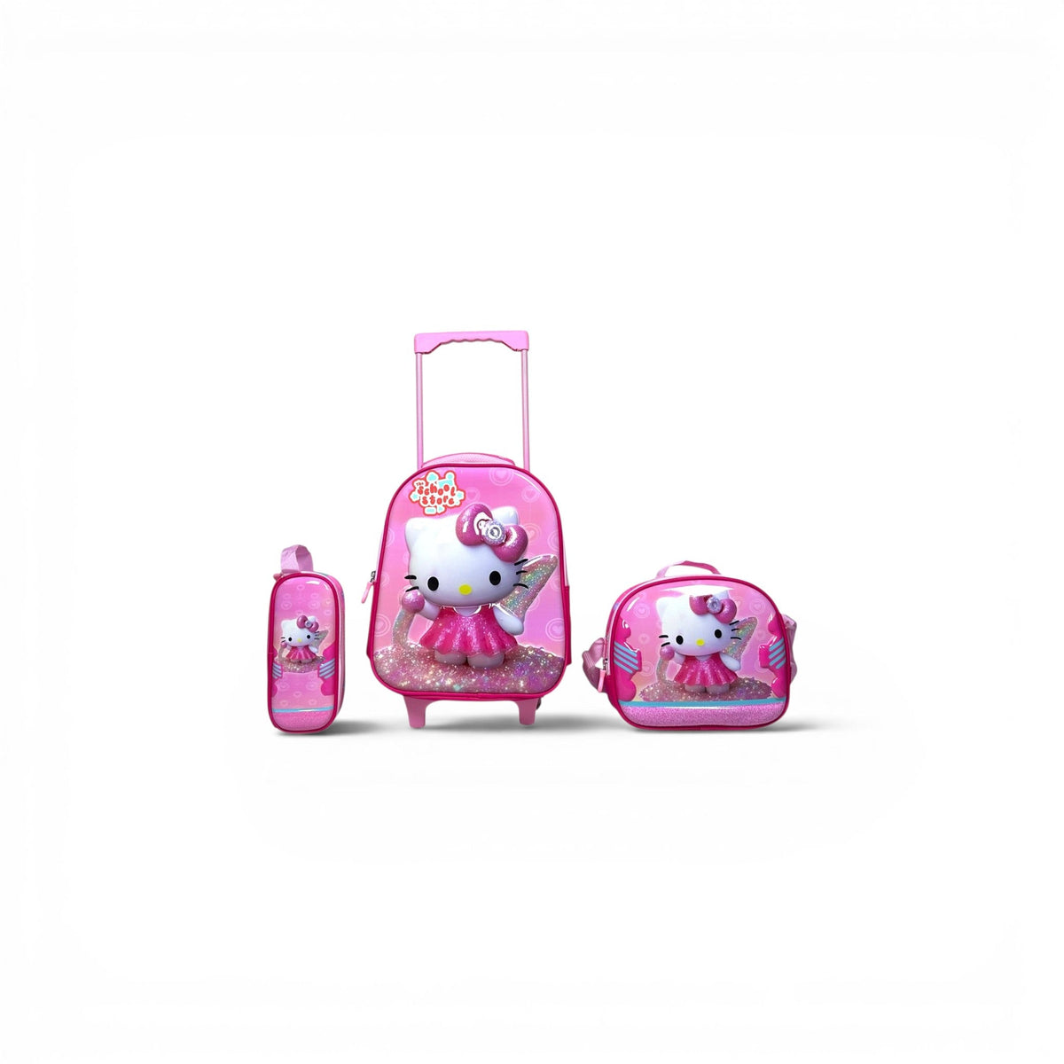 14 Inch Hello Kitty 3 PCS Trolley Bag For Nursery Till KG Girls T-2328-13