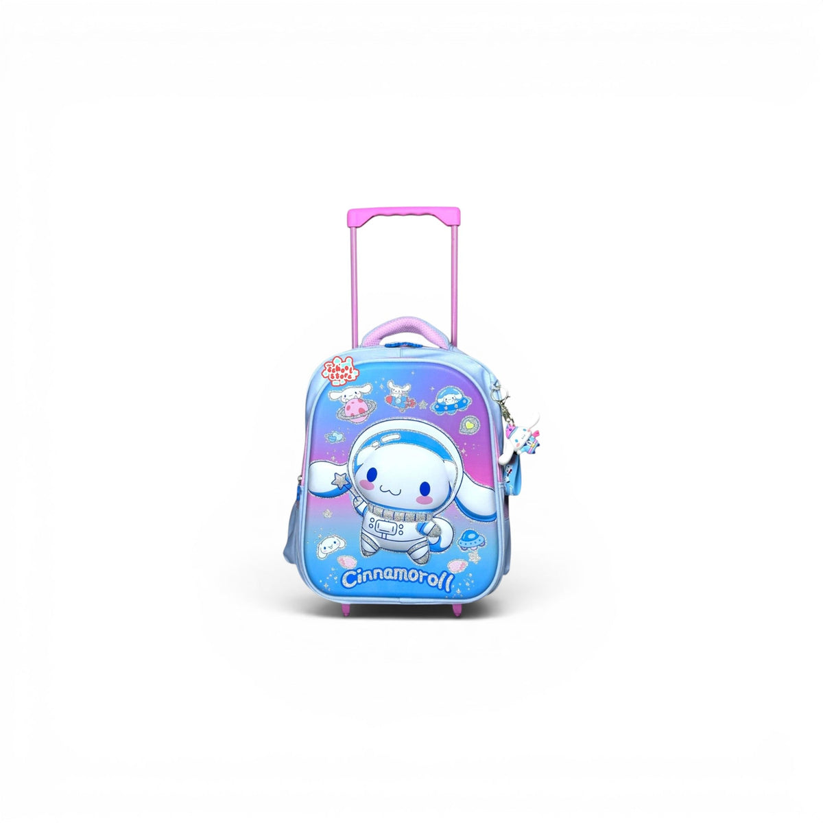 14 Inch 3D Cinnamoroll Trolley Bag For Nursery Till KG Girls ( With Keychain ) T-2614