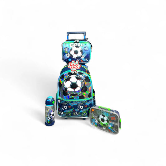 Football 4 piece Trolley Bag bundle By Vest For Grade 1 Till 4 Boys