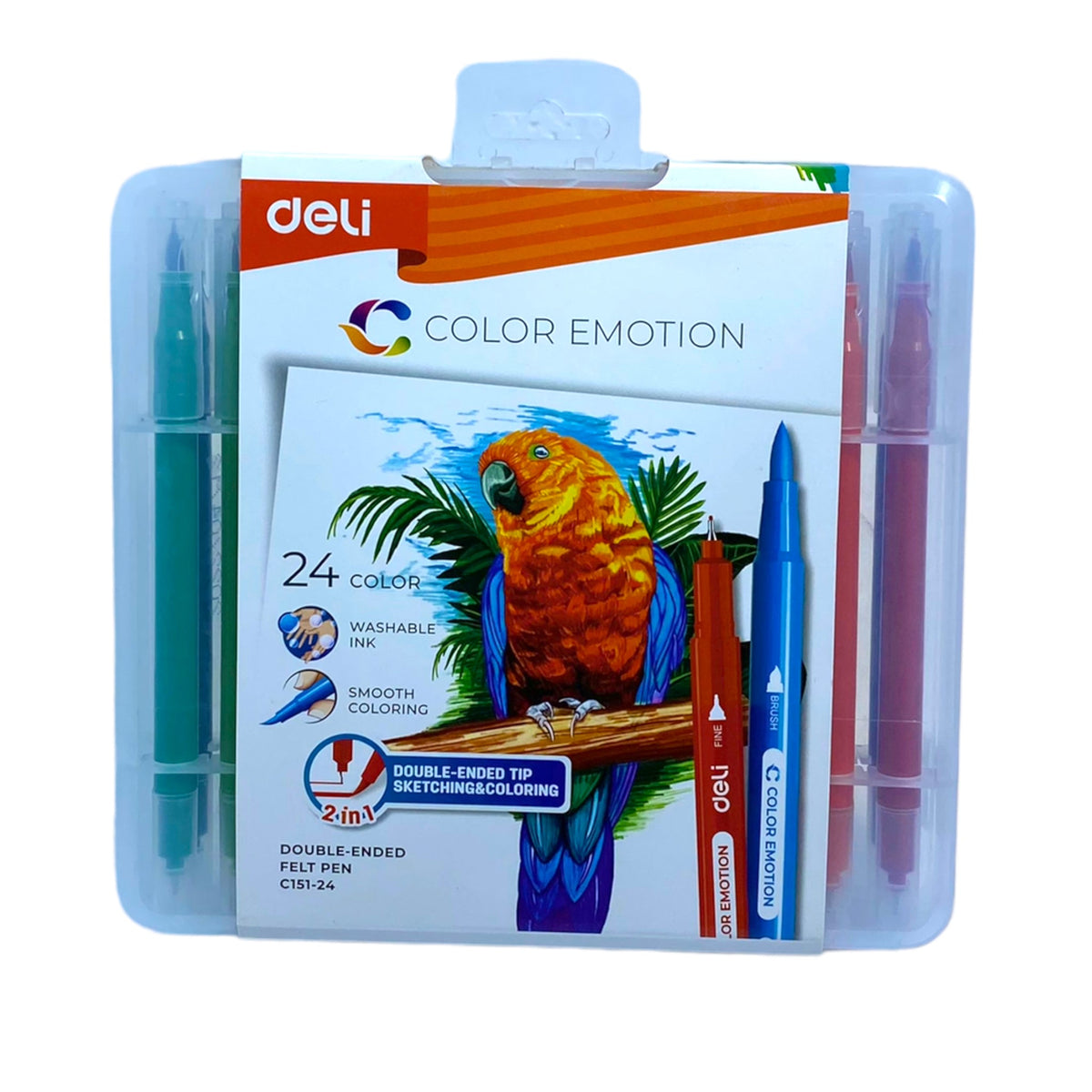 Deli 24 Color Double Ended Felt Pen C151-24