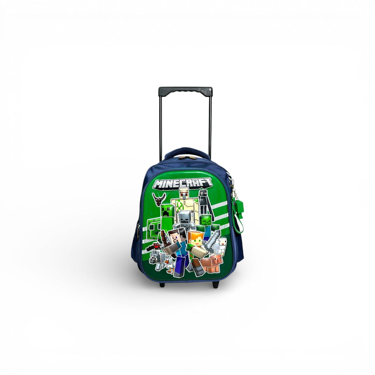14 Inch 3D Minecraft Trolley Bag For Nursery Till KG Boys ( With Keychain )