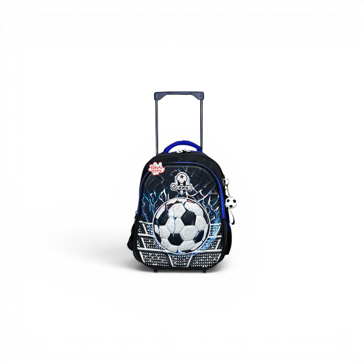 14 Inch 3D Football Trolley Bag For Nursery Till KG Boys ( With Keychain ) T-2614