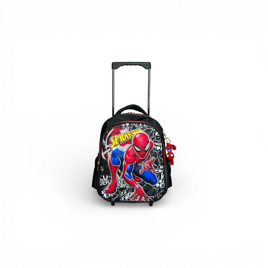 14 Inch 3D Spiderman Trolley Bag For Nursery Till KG Boys ( With Keychain )