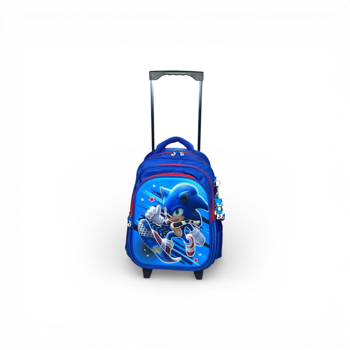 16 Inch 3D Sonic Trolley Bag For Grade 1 Till 3 Boys ( With Keychain )