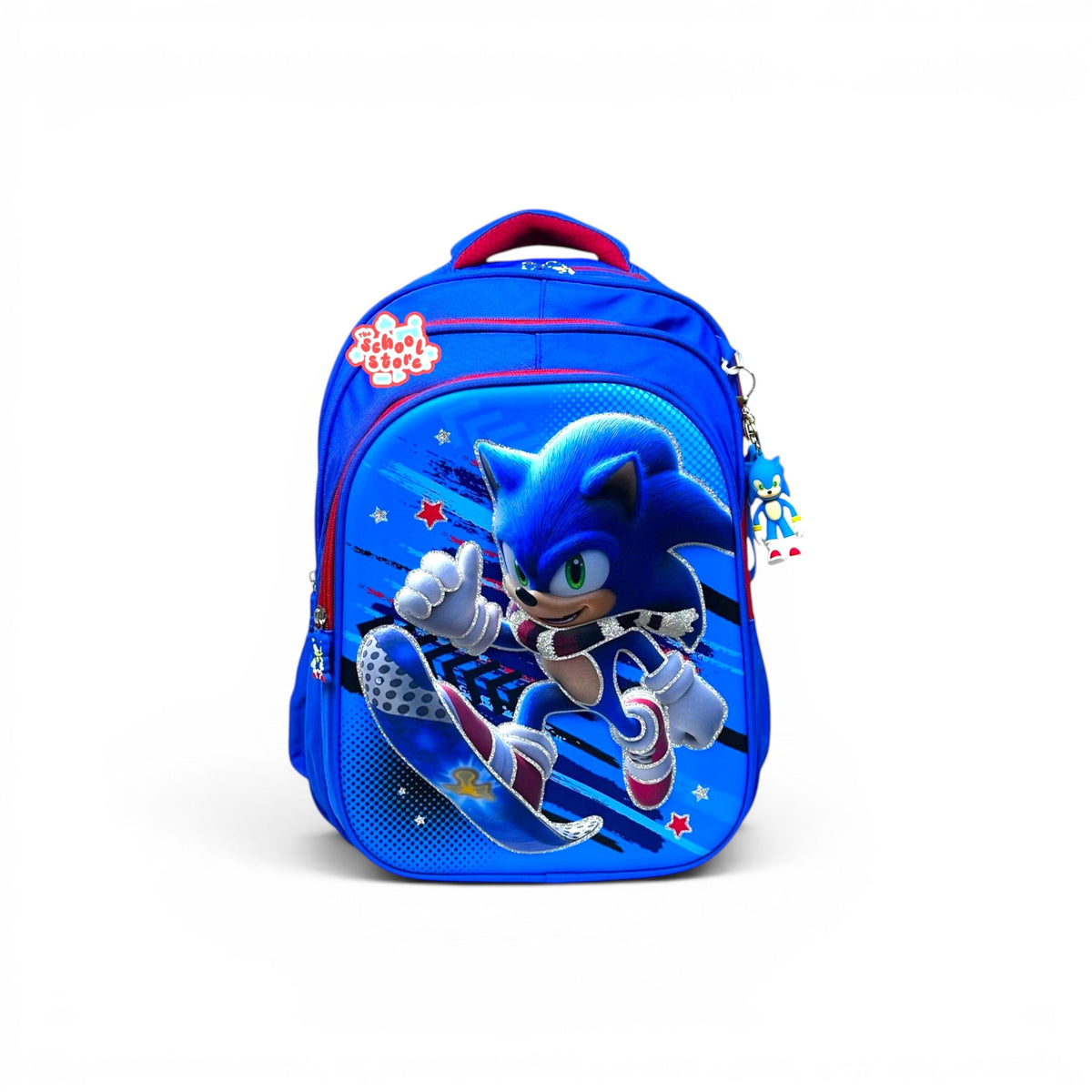 18 Inch 3D Sonic School Bag For Grade 4 Till 7 Boys ( With Keychain ) 2618