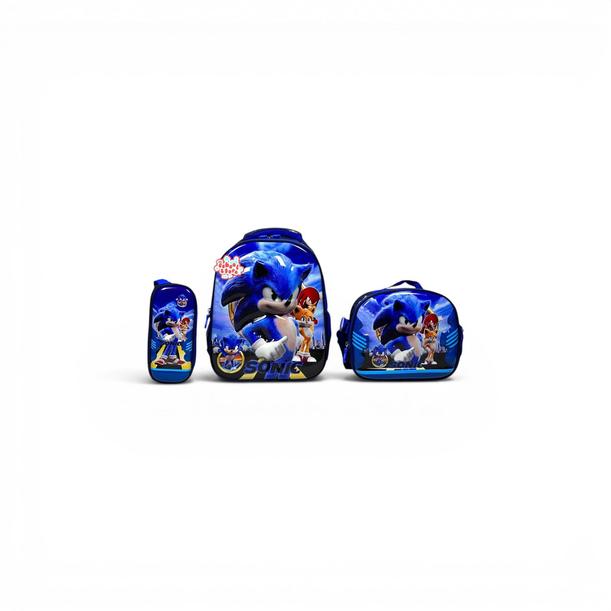 14 Inch 3D Sonic 3 PCS School Bag For Nursery Till KG Boys 2328-13