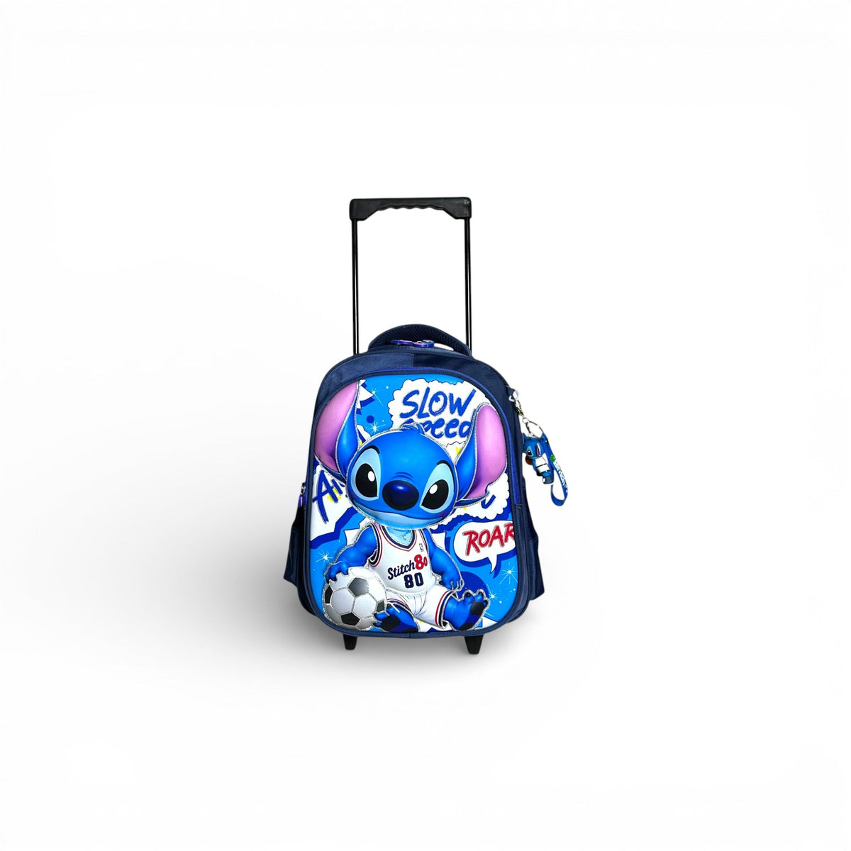 14 Inch 3D Stitch Trolley Bag For Nursery Till KG Kids ( With Keychain )