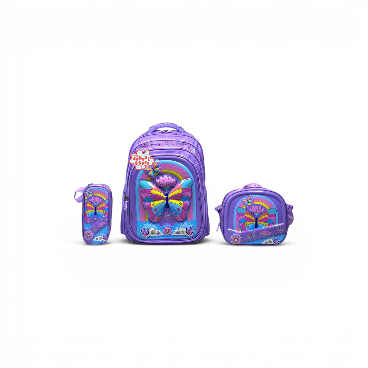 18 Inch 3D Unicorn 3 PCS School Bag For Class 4 Till 7 Girls 2388