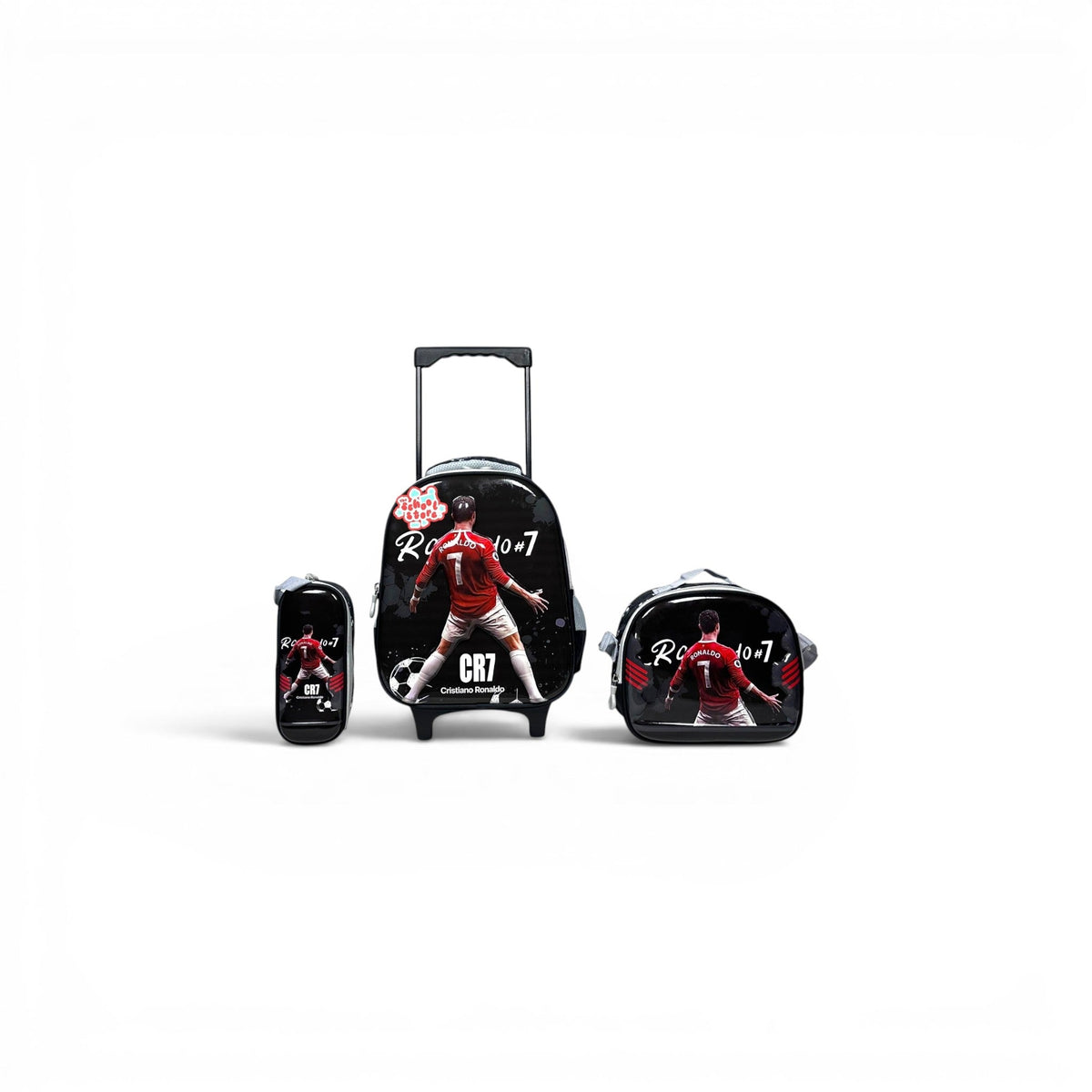 14 Inch Cristiano Ronaldo 3 PCS Trolley Bag For Nursery Till KG Boys T-2328-13