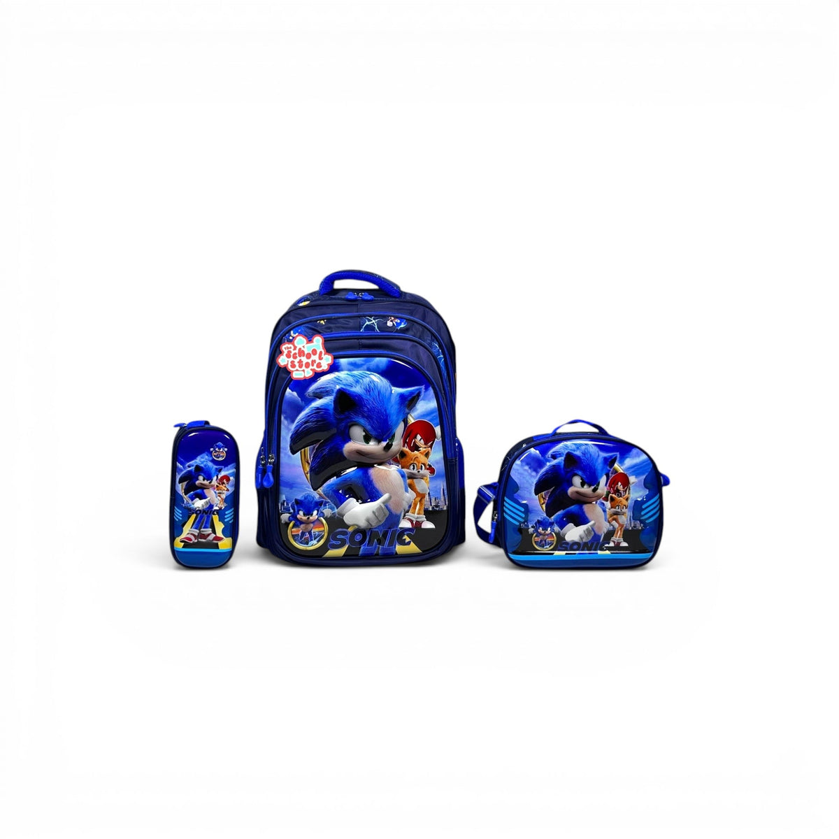 18 Inch 3D Sonic 3 PCS School Bag For Class 4 Till 7 Boys 2388